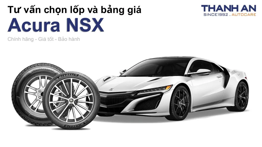 Lốp xe Acura NSX giá bao nhiêu? Sử dụng các kích thước nào?