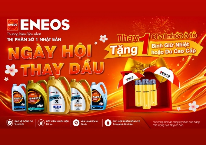 Thay nhớt ENEOS nhận quà liền tay tại Thanh An Autocare