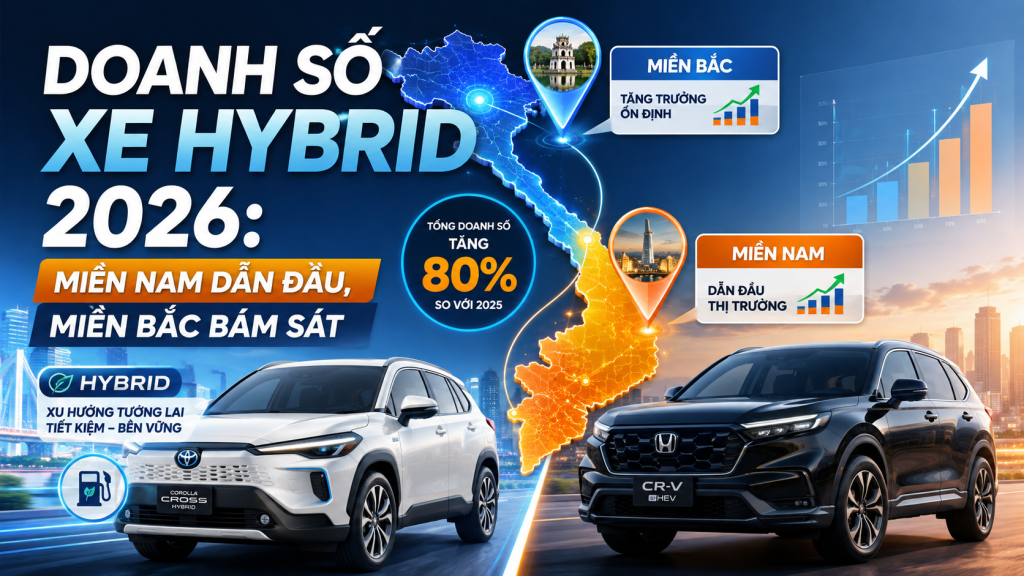 Doanh Số Xe Hybrid 2026: Miền Nam Dẫn Đầu, Miền Bắc Bám Sát