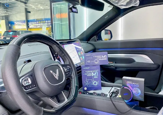 Lắp Vietmap M1 và Androi Box cho Vinfast