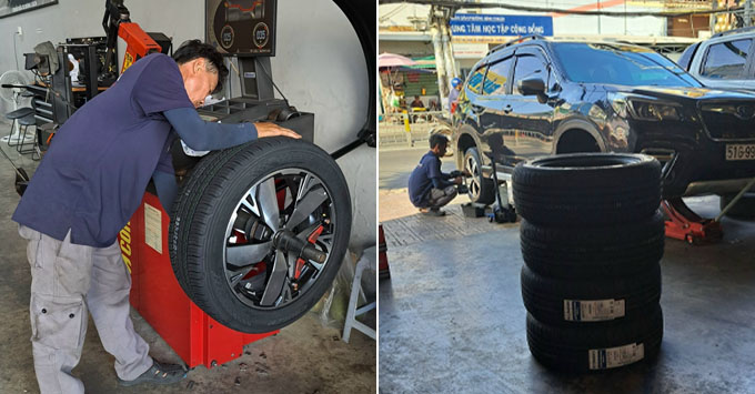 Cân bằng động lốp 225/55R18 tại Thanh An Autocare