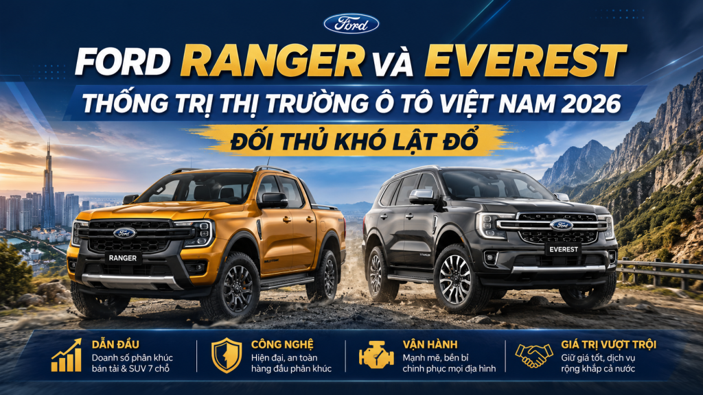 Ford Ranger Và Ford Everest Thống Trị Thị Trường Ô Tô Việt Nam 5 Tháng Đầu Năm 2026