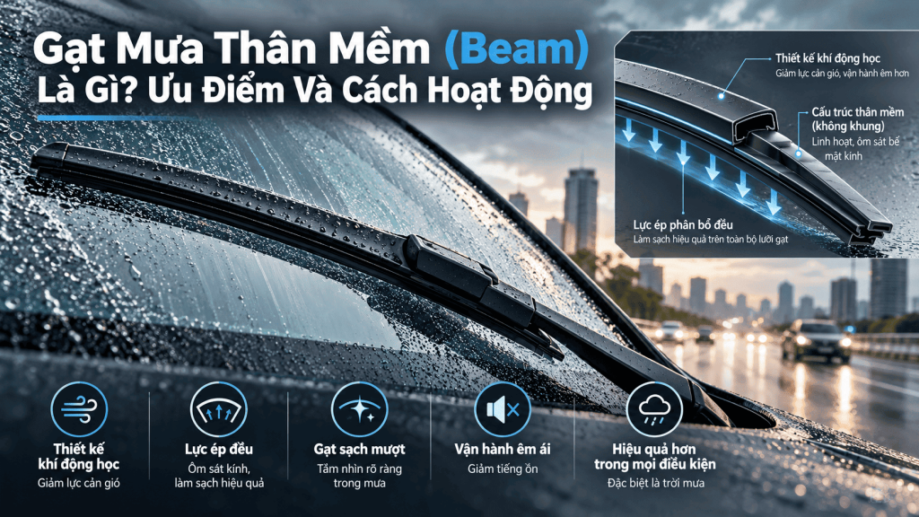 Gạt Mưa Thân Mềm (Beam) Là Gì? Ưu Điểm Và Cách Hoạt Động