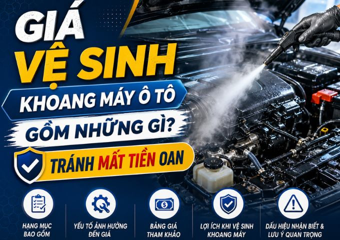 Giá Vệ Sinh Khoang Máy Ô Tô Gồm Những Gì? Tránh Mất Tiền Oan