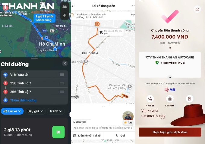 Giao lốp đi Củ Chi gấp cho khách hàng
