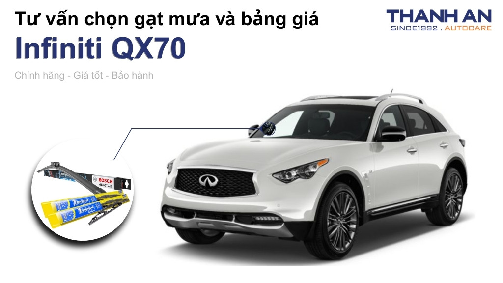 Gạt mưa xe Infiniti QX70 loại nào tốt? Bảng giá mới nhất