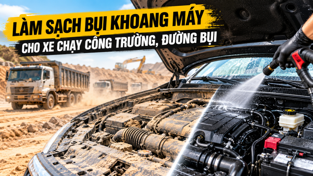 Làm Sạch Bụi Khoang Máy Cho Xe Chạy Công Trường, Đường Bụi