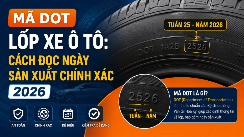 Mã DOT lốp xe ô tô: Cách đọc ngày sản xuất chính xác 2026