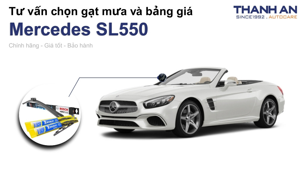 Gạt mưa xe Mercedes SL550 loại nào tốt? Bảng giá mới nhất