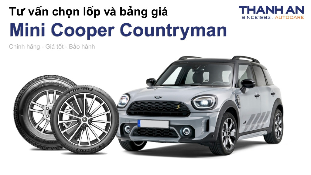 Lốp xe Mini Cooper Countryman giá bao nhiêu? Sử dụng các kích thước nào?