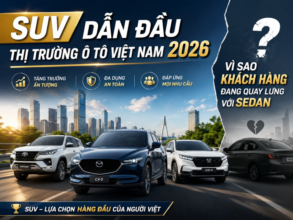 SUV Dẫn Đầu Thị Trường Ô Tô Việt Nam 2026: Vì Sao Khách Hàng Đang Quay Lưng Với Sedan?