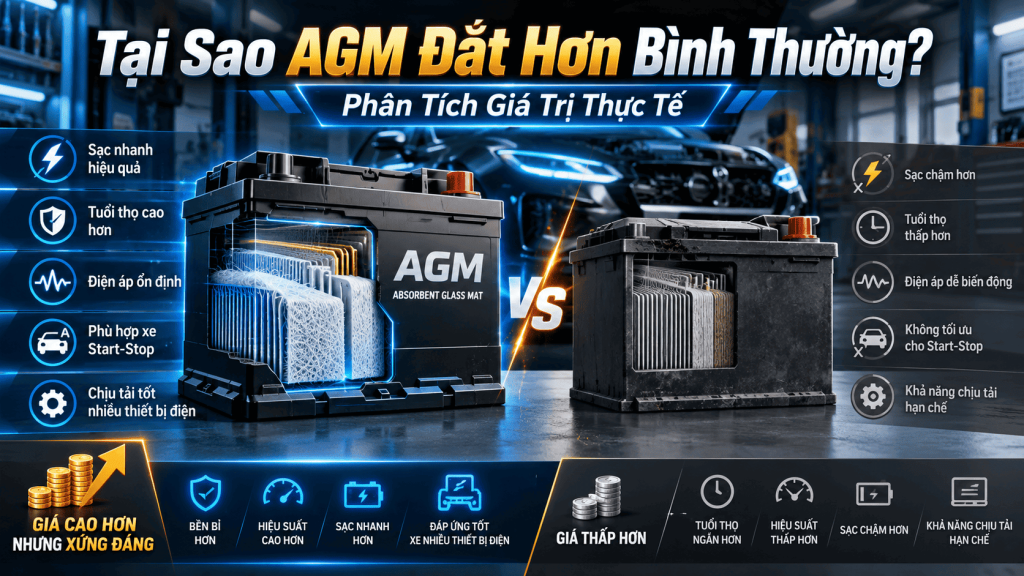 Tại Sao AGM Đắt Hơn Bình Thường? Phân Tích Giá Trị Thực Tế
