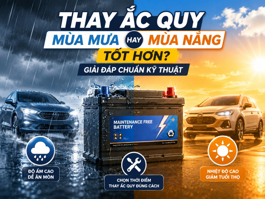 Thay Ắc Quy Mùa Mưa Hay Mùa Nắng Tốt Hơn?