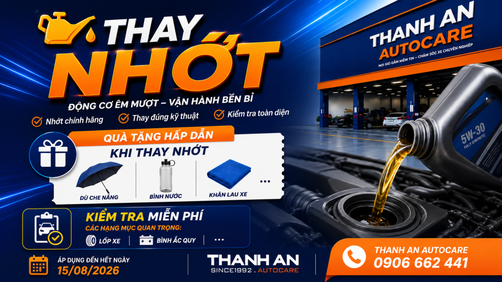 Chương Trình Thay Nhớt Ô Tô Tặng Quà & Kiểm Tra Xe Miễn Phí