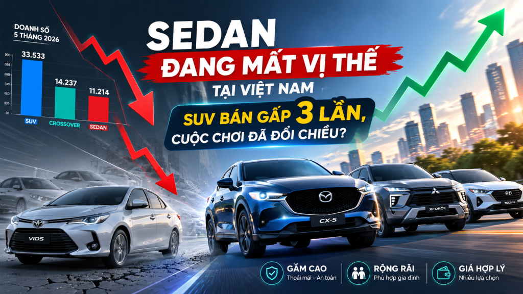 Sedan đang mất vị thế tại Việt Nam: SUV bán gấp 3 lần, cuộc chơi đã đổi chiều?