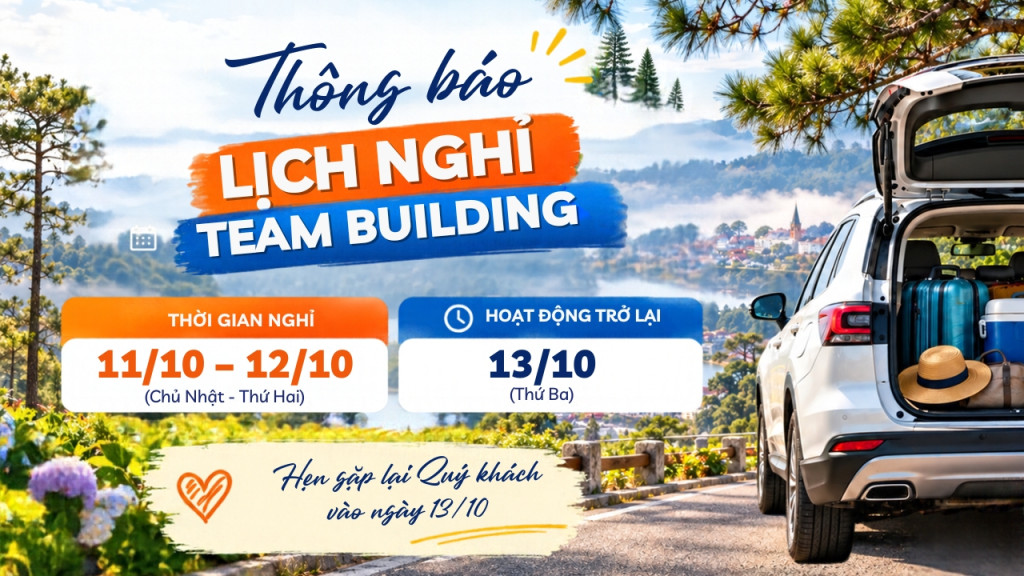 Thông báo lịch nghỉ Team Building