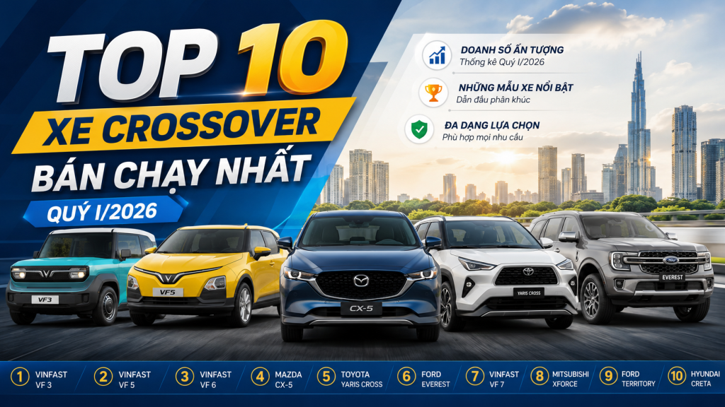 Top 10 Xe Crossover Bán Chạy Nhất Quý 1/2026 Tại Việt Nam