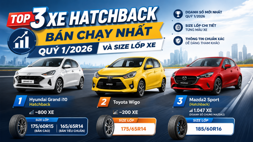 Top Xe Hatchback Bán Chạy Nhất Quý 1/2026 Tại Việt Nam