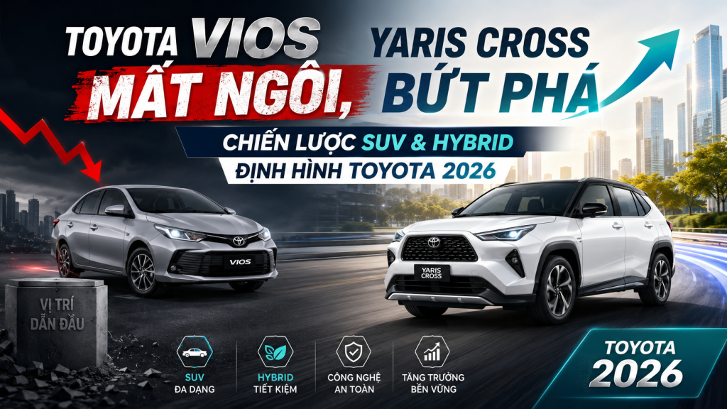 Toyota Vios Mất Ngôi, Yaris Cross Bứt Phá: Chiến Lược SUV & Hybrid Định Hình Toyota 2026