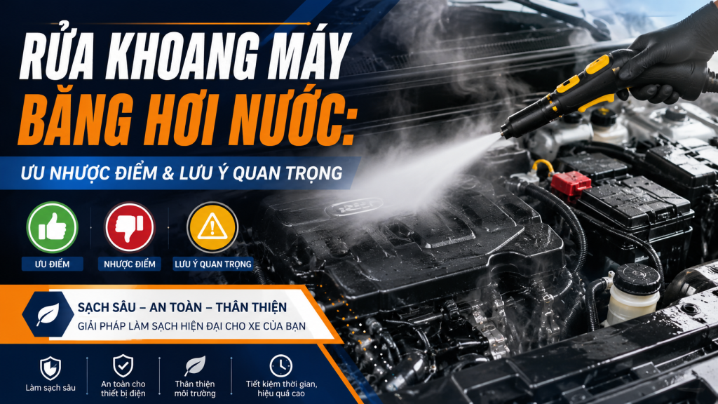 Rửa khoang máy bằng hơi nước: Ưu nhược điểm & lưu ý quan trọng