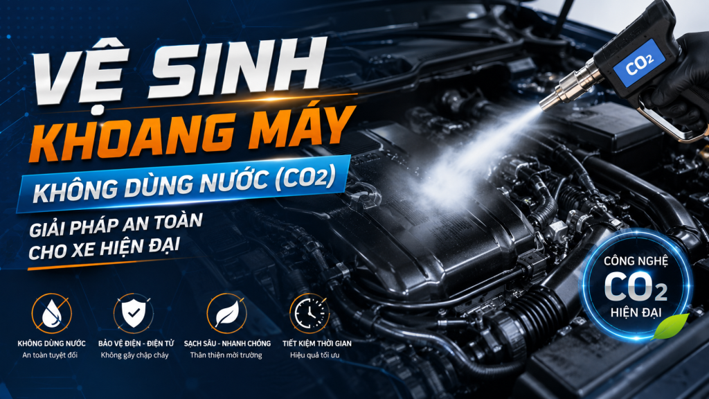 Vệ Sinh Khoang Máy Không Dùng Nước (CO2): Giải Pháp An Toàn Cho Xe Hiện Đại