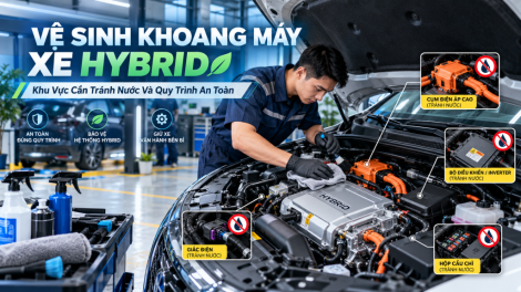 Vệ Sinh Khoang Máy Xe Hybrid: Khu Vực Cần Tránh Nước Và Quy Trình An Toàn
