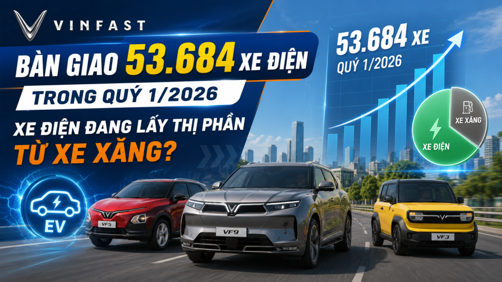 VinFast Bàn Giao 53.684 Xe Điện Trong Quý 1/2026: Xe Điện Đang Lấy Thị Phần Từ Xe Xăng?