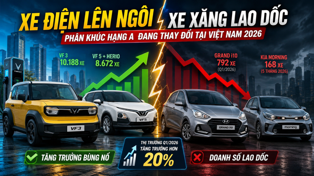 Xe Xăng Hạng A Đang Bị Xe Điện Khai Tử? Phân Tích Doanh Số Và Xu Hướng Thị Trường 2026