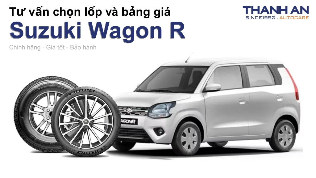 Lốp xe Suzuki Wagon R+ giá bao nhiêu? Sử dụng các kích thước nào?