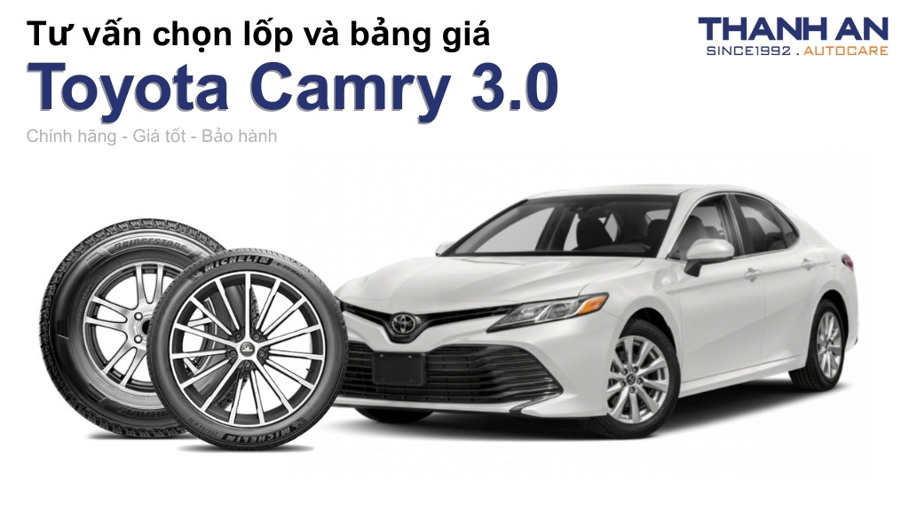 Lốp xe Toyota Camry 3.0 giá bao nhiêu? Sử dụng các kích thước nào?